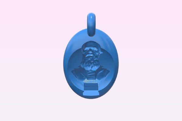 Darwin is Watching Pendant (Hollow Face Illusion) | 3d print model