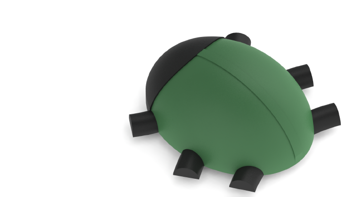 Software bug, bike and crutch | 3d print model