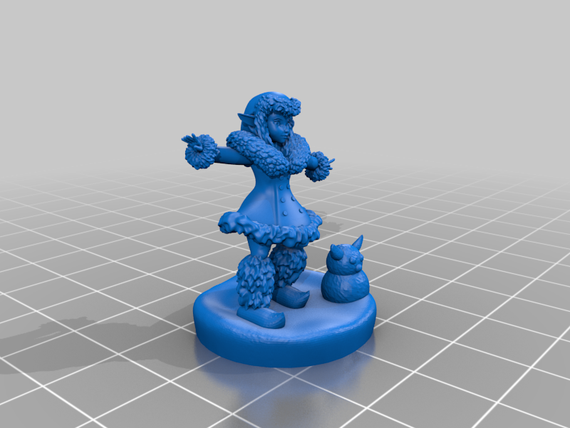 Goblin Girl Playing in Snow