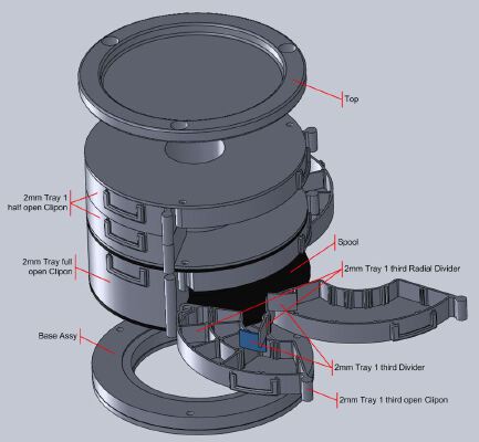 Configurable Spool Tray Parts Holder | 3d print model