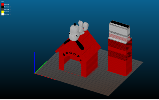 Snoopy MultiColor aligned for direct print | 3d print model
