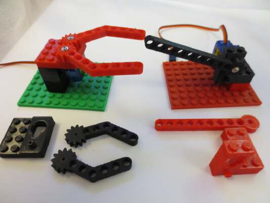 Parametric Servo Gripper Not-Lego Brick Set | 3d print model