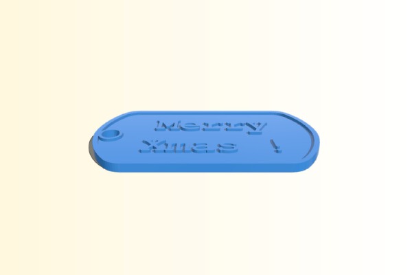 Merry Xmas dogtag | 3d print model