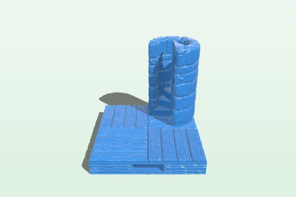 OpenForge 2.0 Wood Floor House Up & down Stone Stairwell | 3d print model