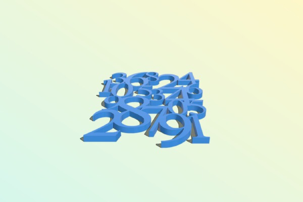 Numbers | 3d print model