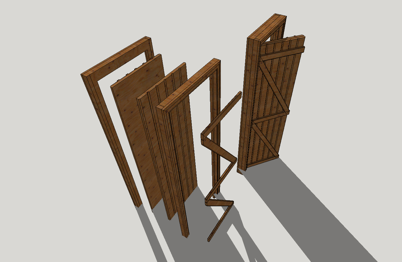 Wooden door Z _ Ahşap Z kapı-diorama