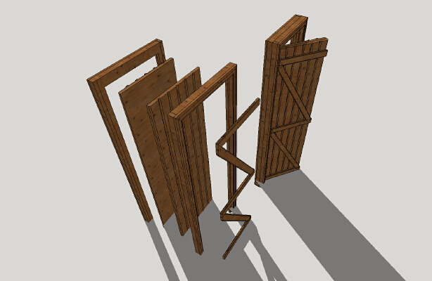 Wooden door Z _ Ahşap Z kapı-diorama | 3d print model