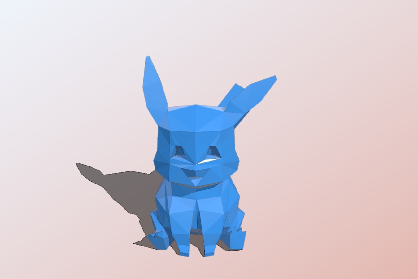 Pikachu low-poly, Papercraft