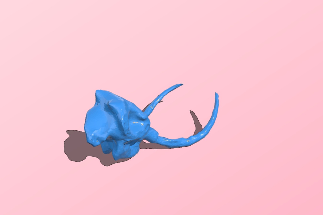 Mastodon Skull with base