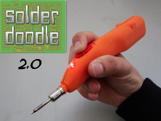 Solderdoodle Pro 2.0: USB Rechargeable Soldering Iron | 3d print model