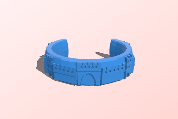 Bracelet with castle | 3d print model