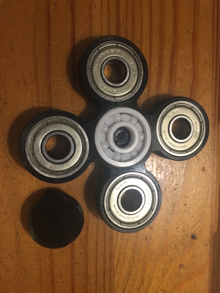 Quad bar fidget with caps , EDC Spinner