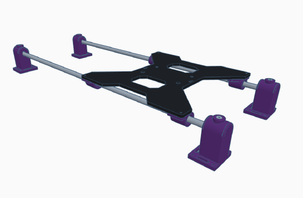 Y-Axis Rail Rod Mounts with Integrated Leveling | 3d print model