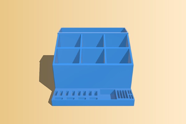 Desk Organizer with USB and SD Slots | 3d print model