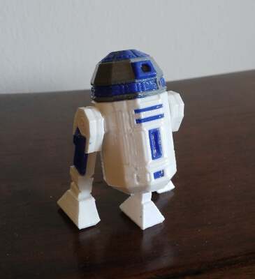 Low Poly R2D2 Three Color Remix | 3d print model