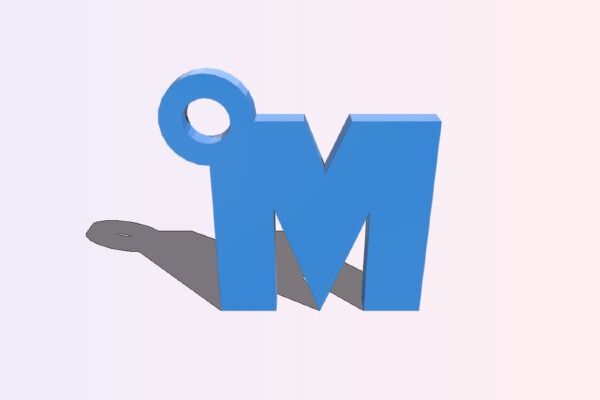 M Keyring Keychain | 3d print model