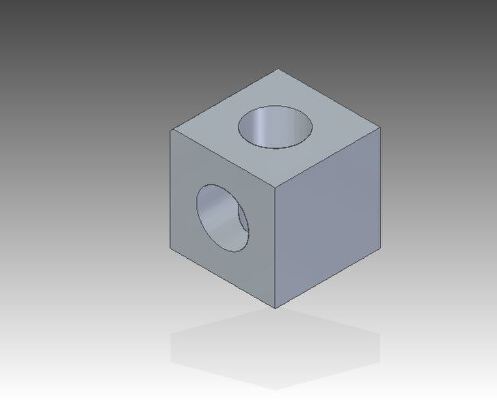 testcube with 2 crossed holes 20x20mm | 3d print model