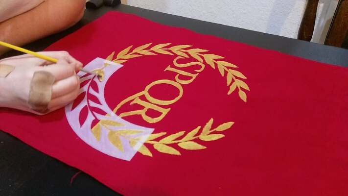 Roman SPQR banner stencil | 3d print model