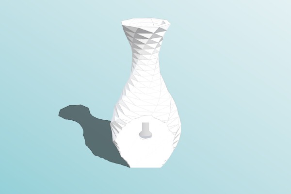 Low Poly Single Flower Vase Wall-Mounted | 3d print model
