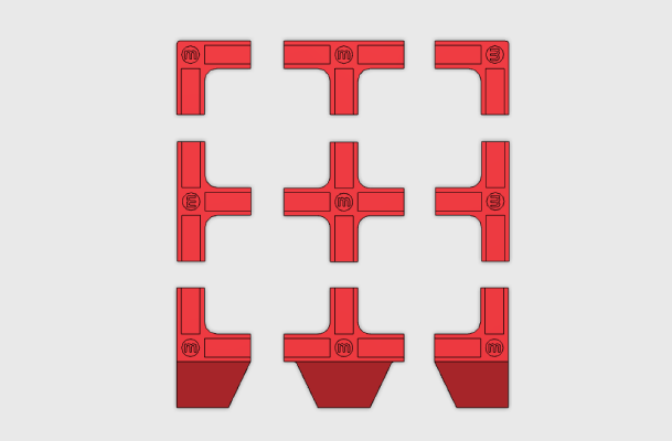 Set of moidules for 1_2 inch board. Option with screw holes! | 3d print model