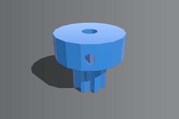 Mendel X-axis drive pulley with a round hole and 3 screws to hold it | 3d print model