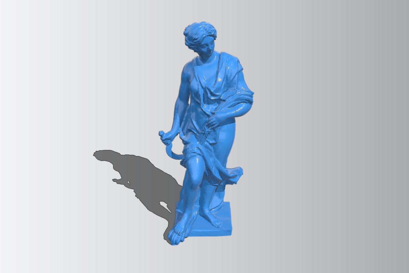 Woman holding a scythe and wheat