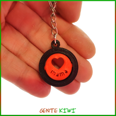 keychain rotary heart Mama - Mum - MoM | 3d print model