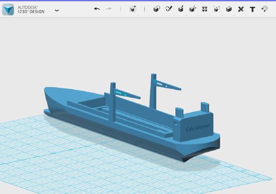 Model for Cargo ship designed in 123 D ... inspired from Challenge subject and my love to marine vessels | 3d print model