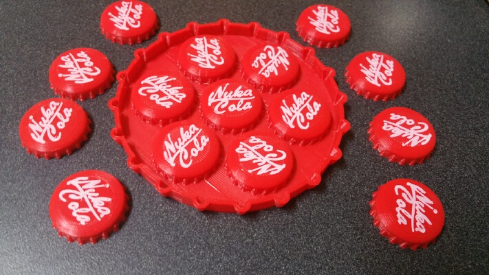 Nuka Cola Bottle Cap Coaster - Fallout | 3d print model