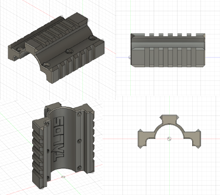 Airsoft M40A3 Tripple Picatinny Front Rail | 3d print model
