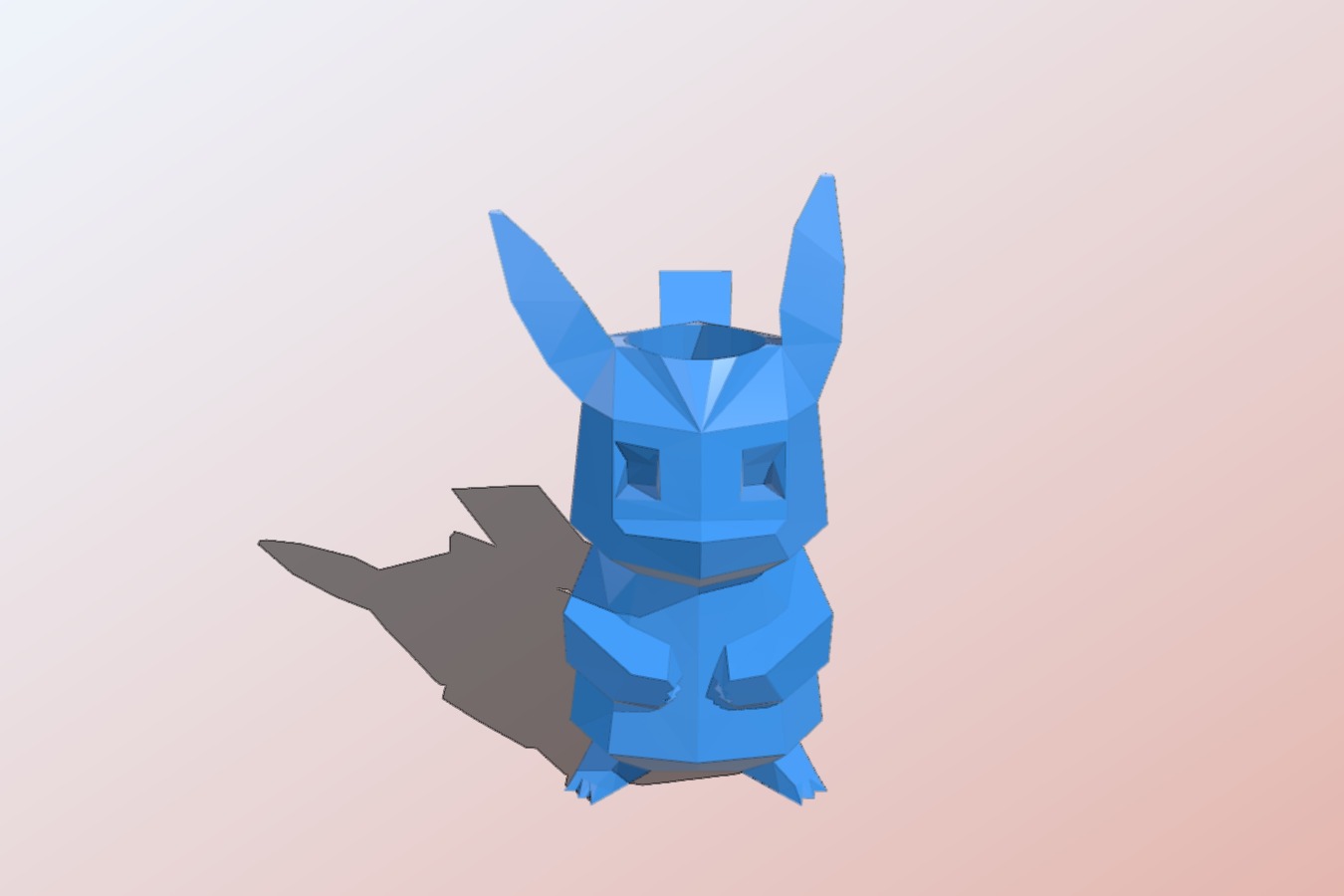 Low-Poly Pikachu Pen Holder