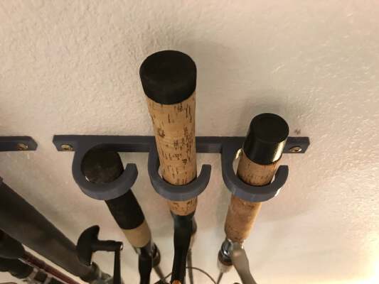 3 Fishing Pole Wall Mount | 3d print model