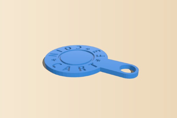 Shopping Cart Coin Replacement (ALDI etc) #hashtag | 3d print model