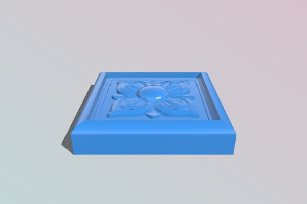 Square Flower Rosette Trim 1 1_4" | 3d print model