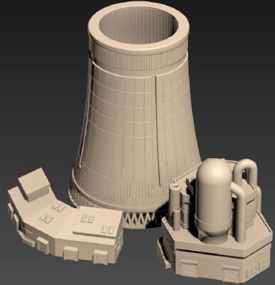 Nuclear Power Plant - wargame terrain building | 3d print model