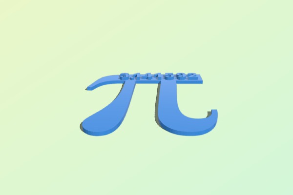 pi with digits | 3d print model