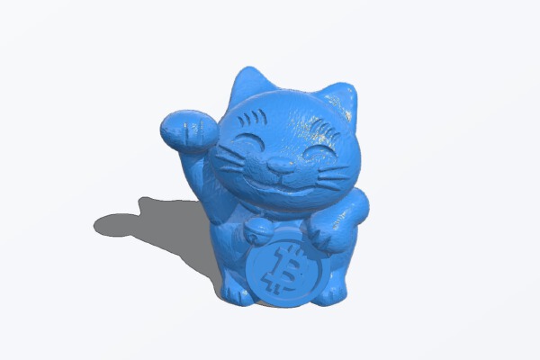 maneki-neko Bitcoin BTC Cat keychain | 3d print model