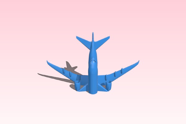 Boeing 787-8 with turbofan blades | 3d print model