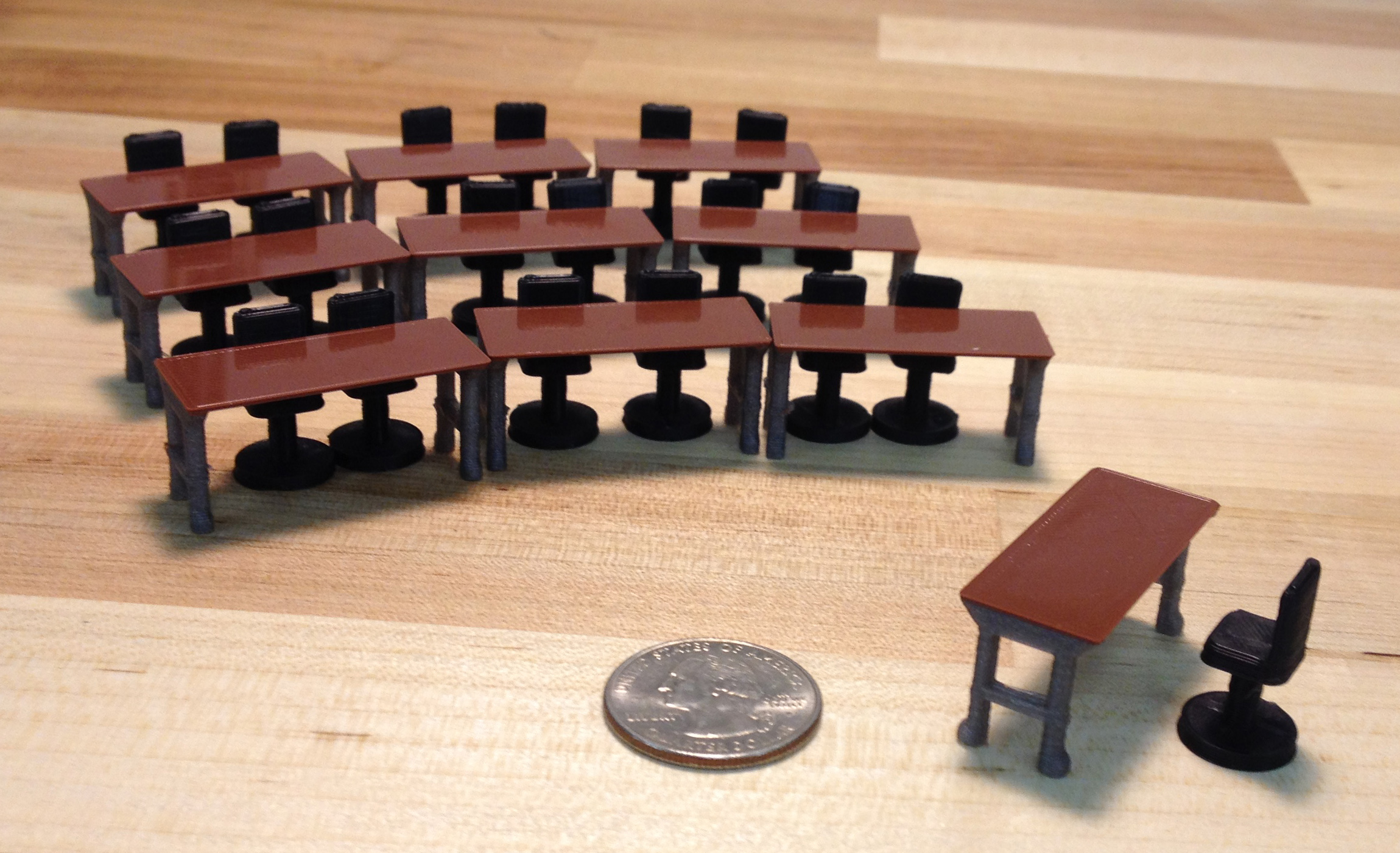 Model Work Bench and Drafting Stools  (1_48 scale)