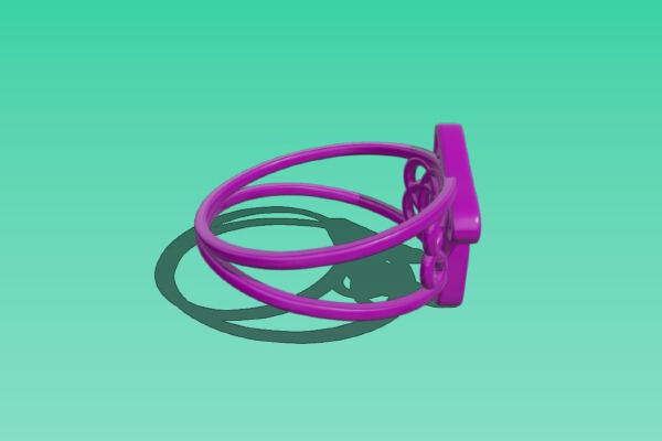 Personalised Celtic Knot Angled Twin Ring | 3d print model