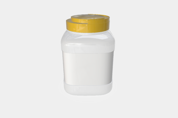 Plastic Jars with gold Lids Mockup