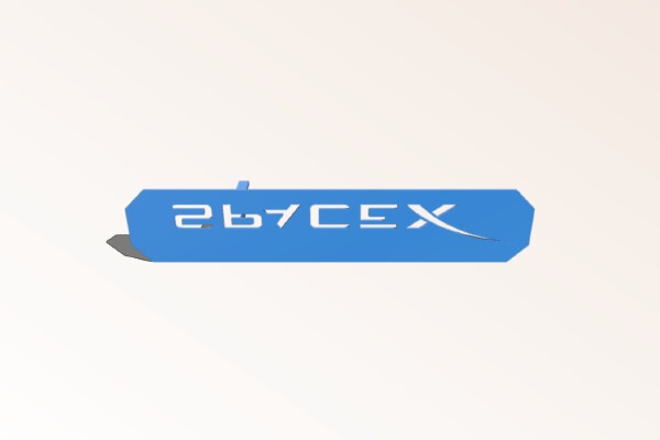 SpaceX Logo Stencil | 3d print model