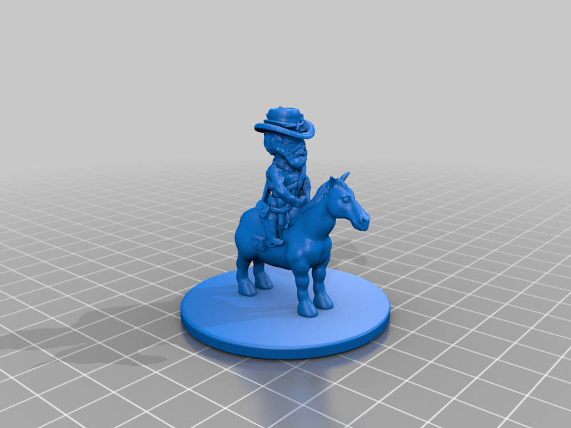 Confederate Soldier in Comic Style: Mounted General + Blender Rig