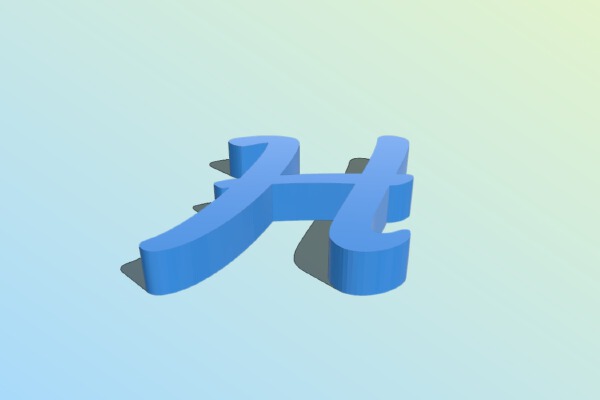 H Italic | 3d print model