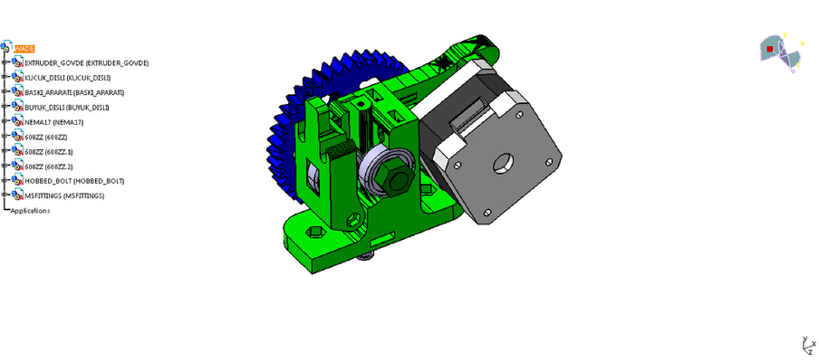 DELTA YAZICILAR İÇİN WADE  EXTRUDER | 3d print model