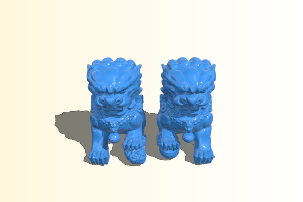Chinese Guardian Lions (Separated and Fixed) | 3d print model