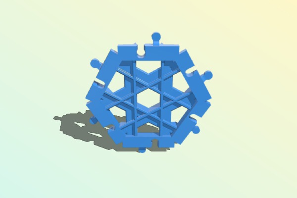 8 Stud Hex Duplo Track Flat Floor | 3d print model