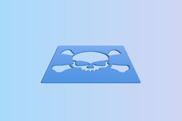 skull and cross bones stencil | 3d print model