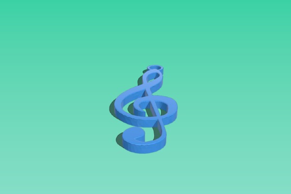 treble clef with SVG | 3d print model