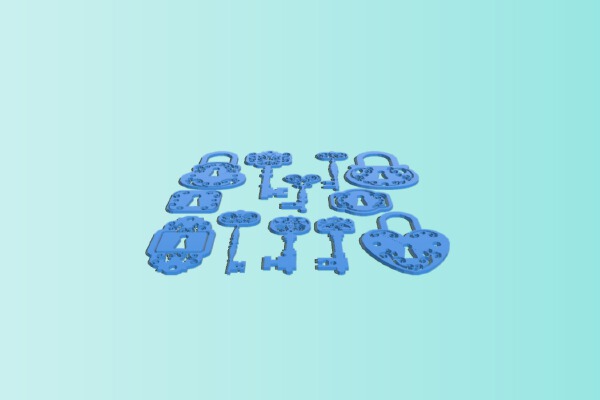 Keys and Locks 2D Wall Art | 3d print model